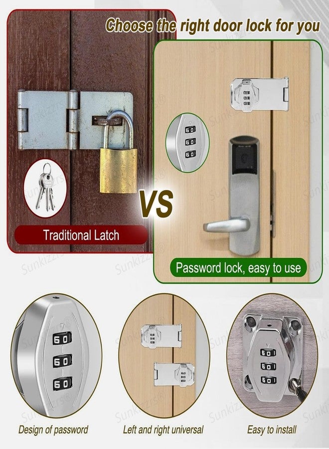 Sunkizzrs® 3-Digit Password Wardrobe Lock-Keyless Household Cabinet Locks-Combination Lock for Showcase-Zinc Alloy Twist Knob Hasp Latch Lock for Kitchen Drawers/Cabinets/Cupboard (Black, 4 Inch) - Image 5